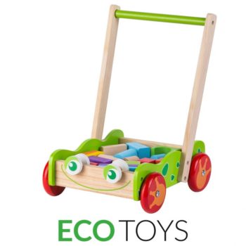 Drewniany wózek / pchacz dla dzieci ECOTOYS
